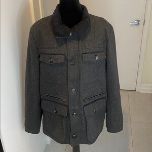 H&M Fitted Fully lined with lots of pockets Wool blend grey Winter Coat Size 44R